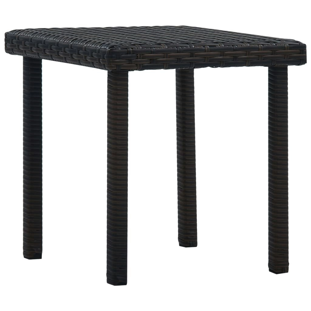 Garden Tea Table Brown 40x40x40 cm Poly Rattan 48560