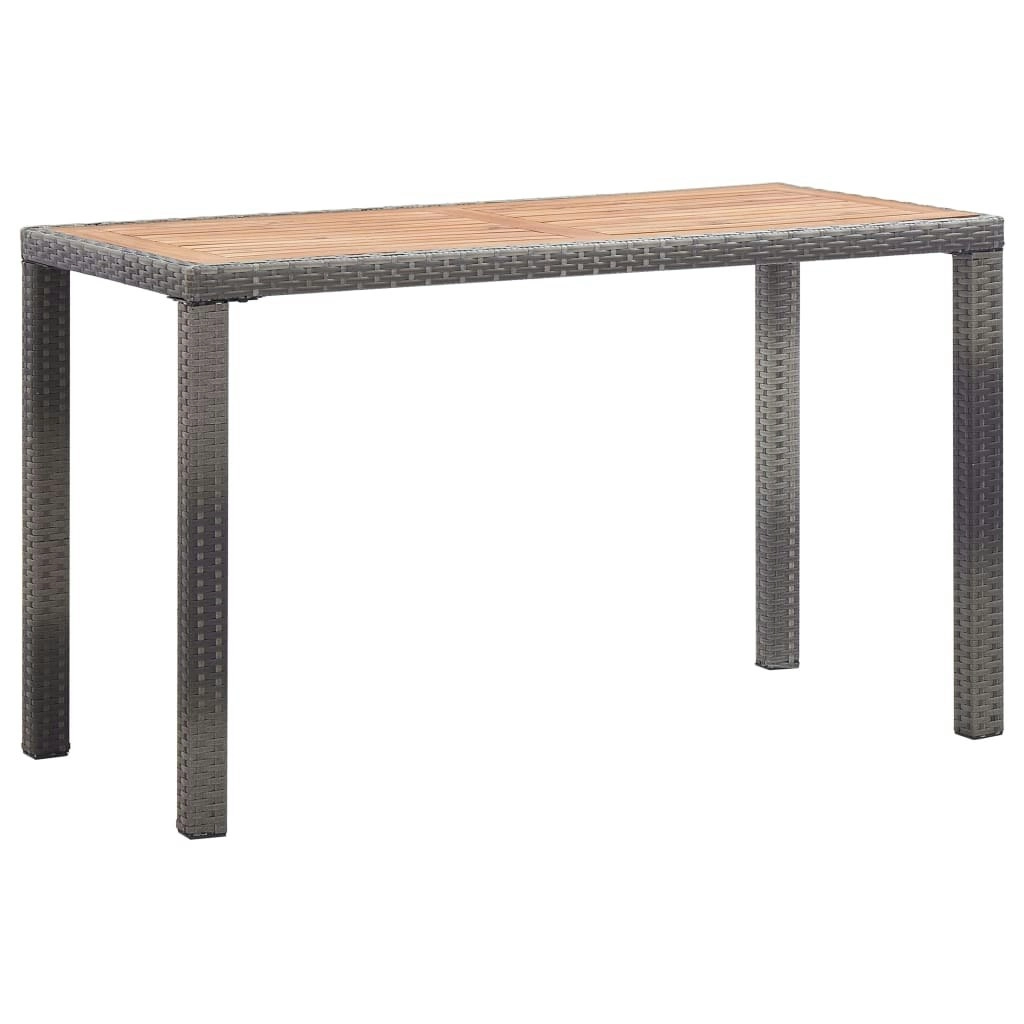 Garden Table Anthracite and Brown 123x60x74 cm Solid Acacia Wood 46451