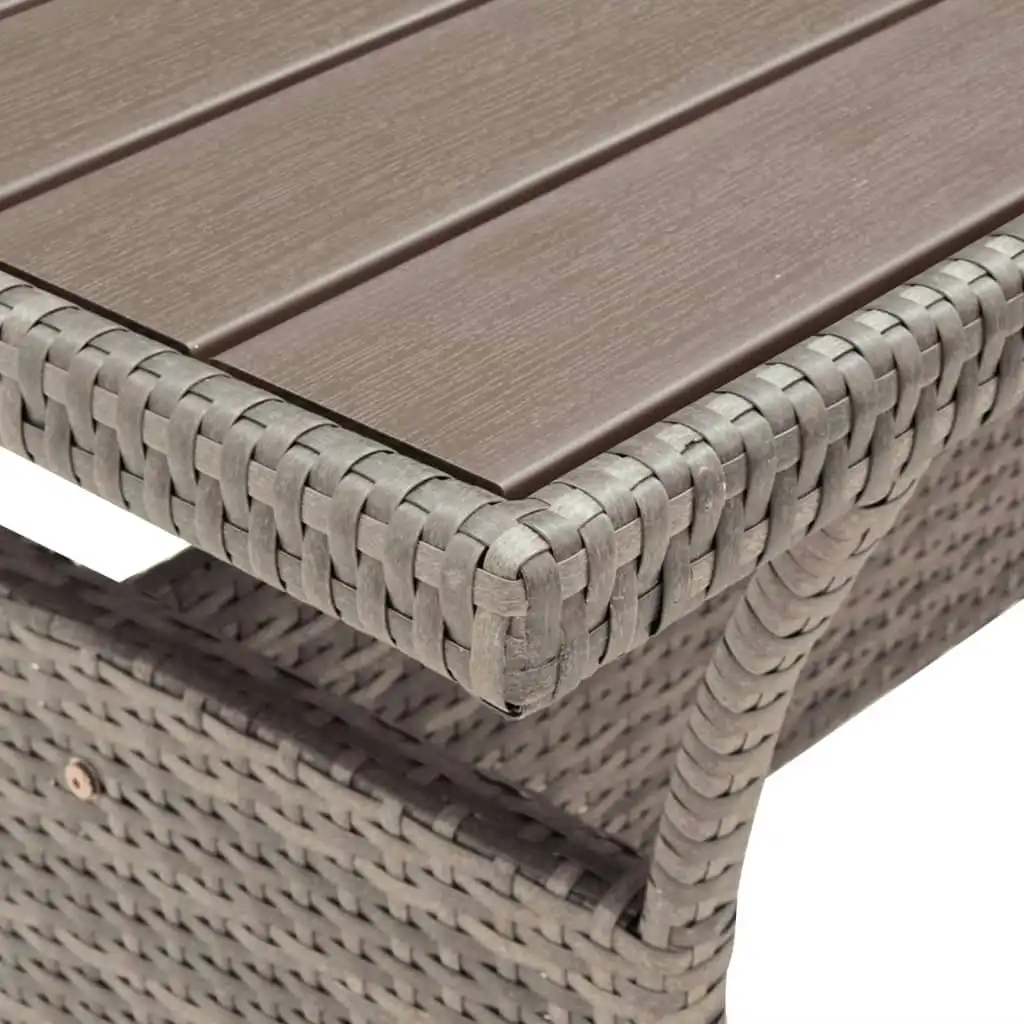 Garden Table Grey 120x70x66 cm Poly Rattan 316584