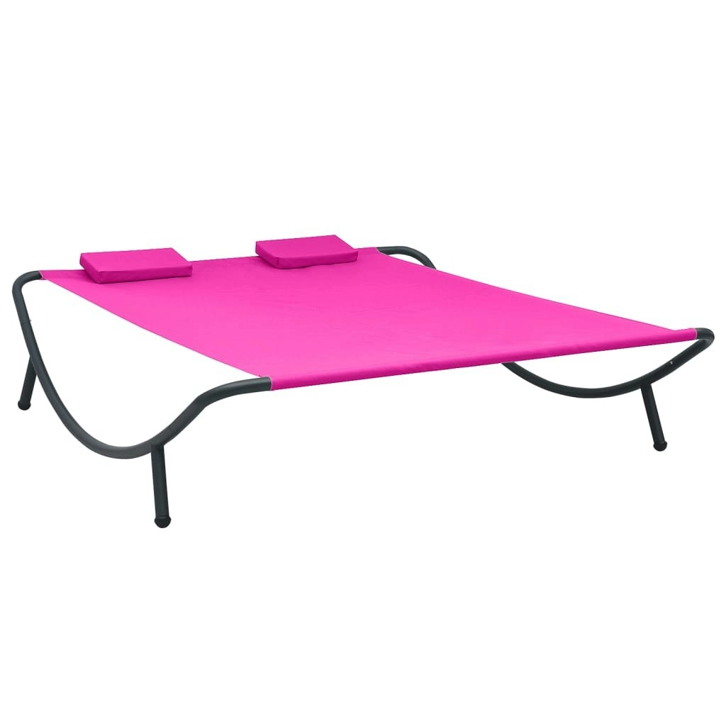 Outdoor Lounge Bed Fabric Pink 313532