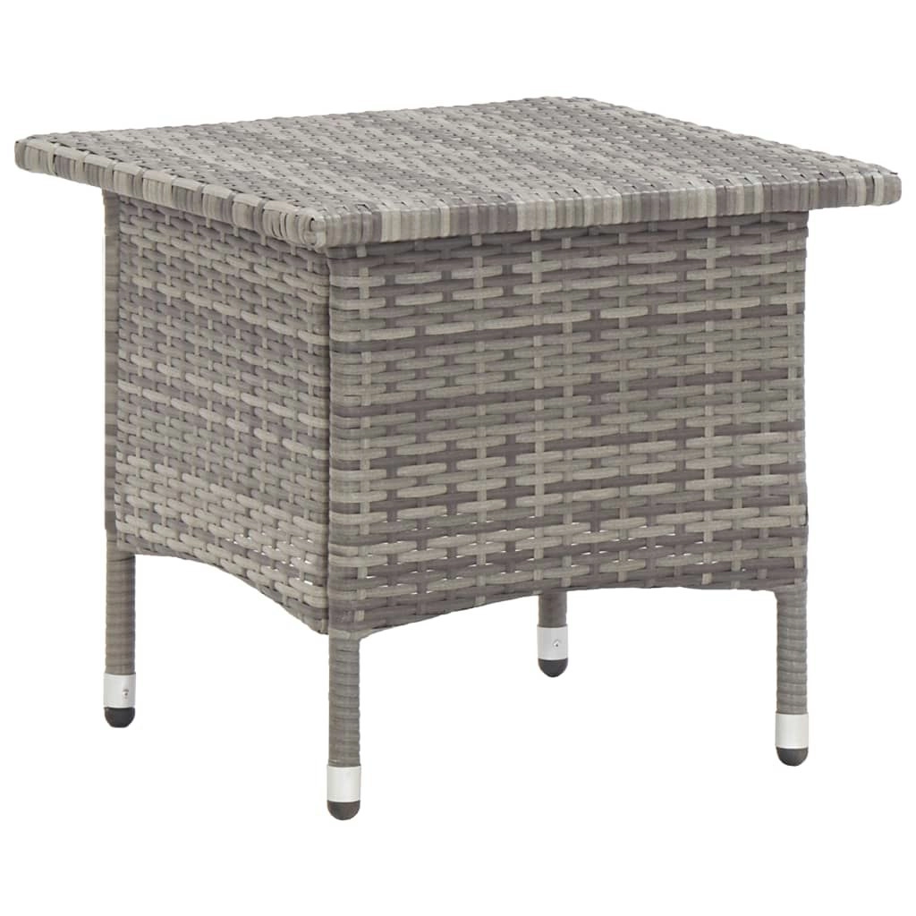 Tea Table Grey 50x50x47 cm Poly Rattan 46252