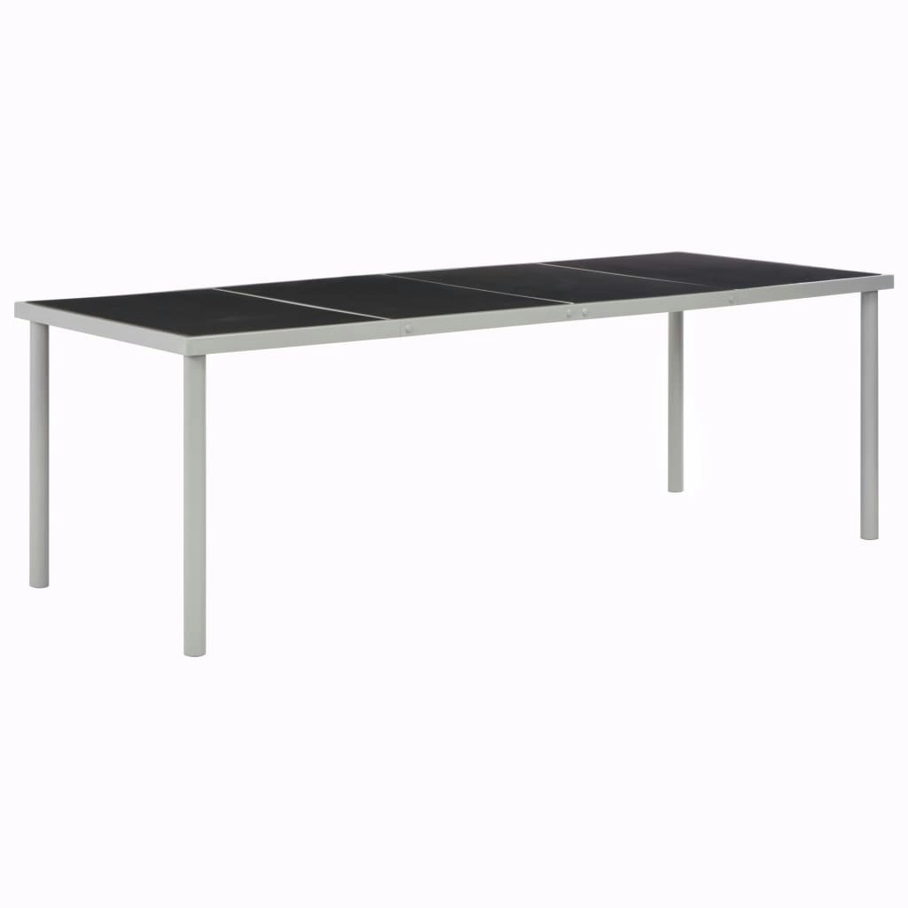 Garden Table Black 220x90x74.5 cm Steel 44705