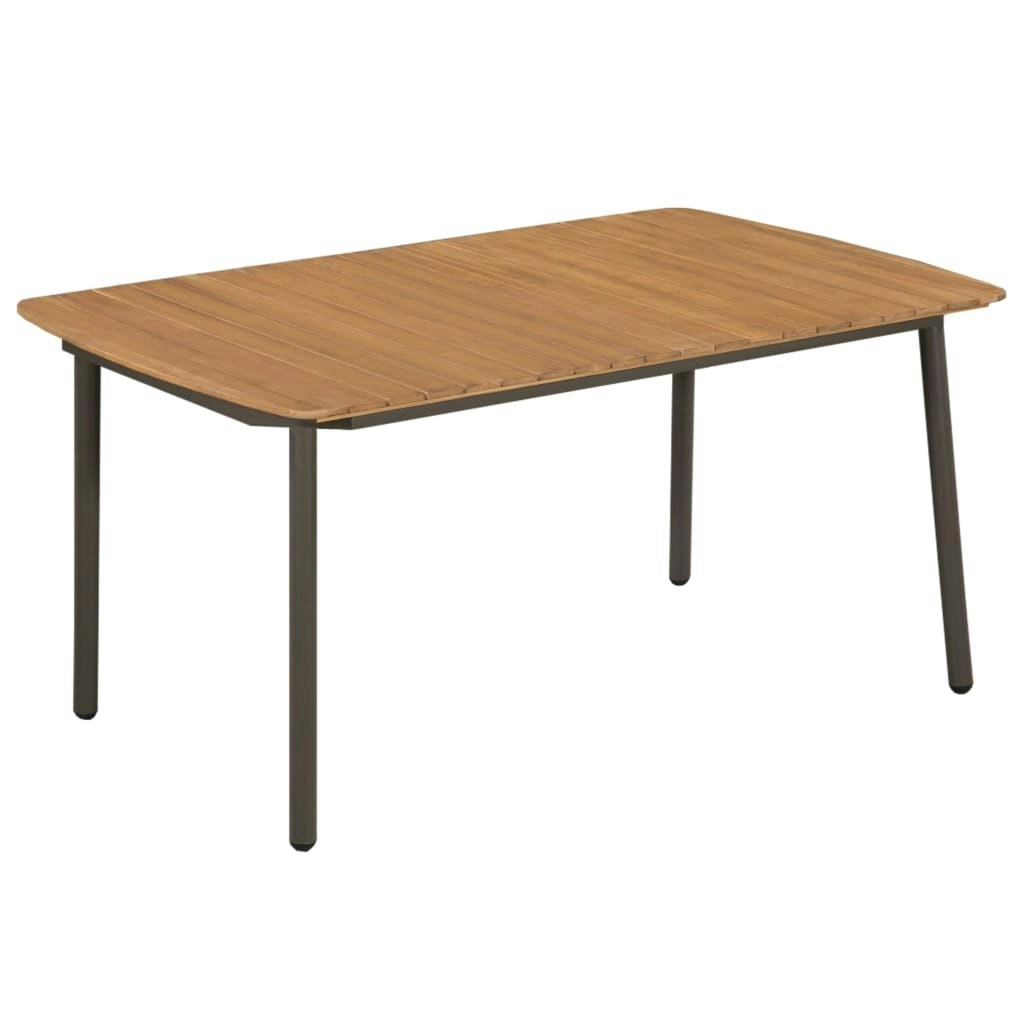 Garden Table 150x90x72cm Solid Acacia Wood and Steel 44234