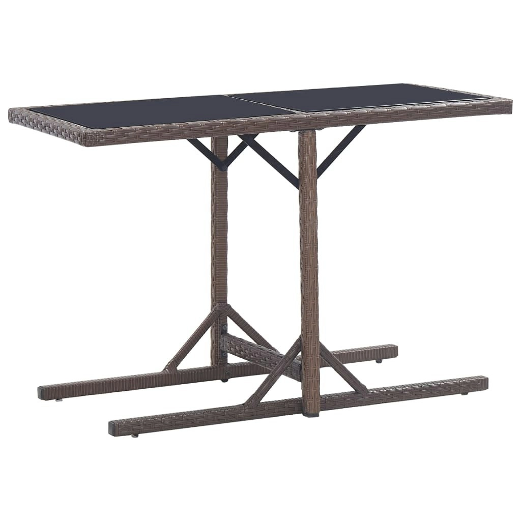 Garden Table Brown 110x53x72 cm and Poly Rattan 46453