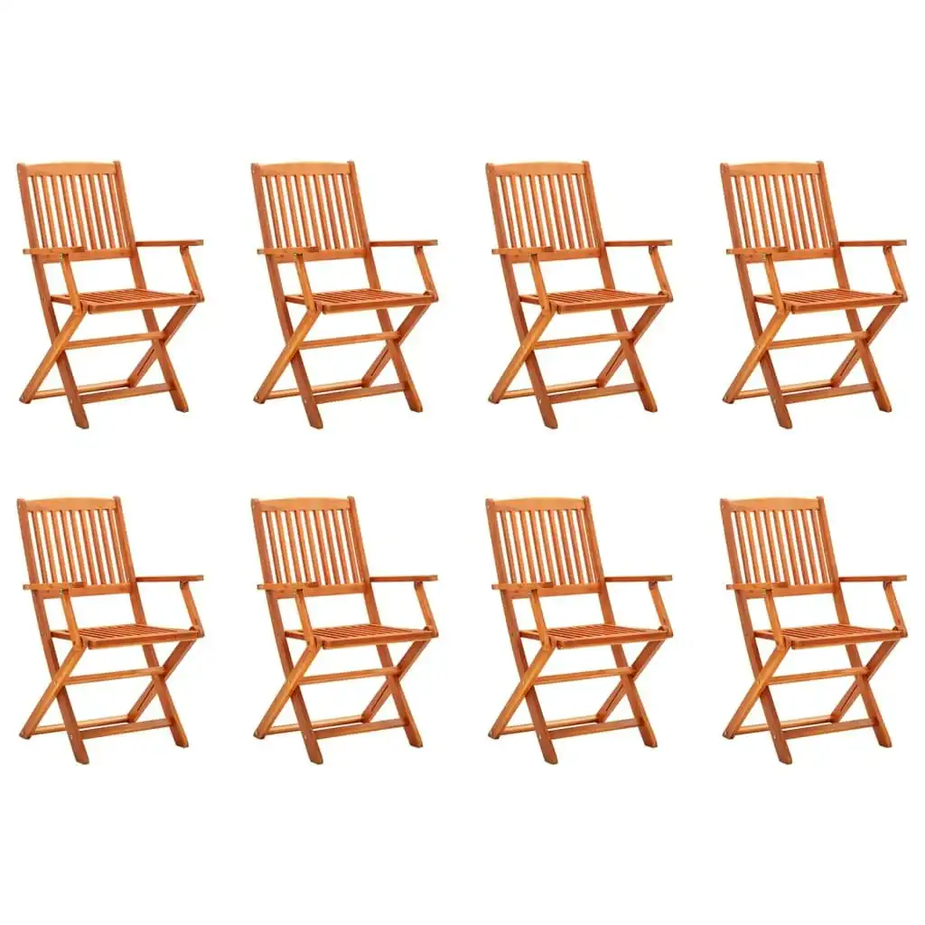 Folding Garden Chairs 8 pcs Solid Eucalyptus Wood 3087148