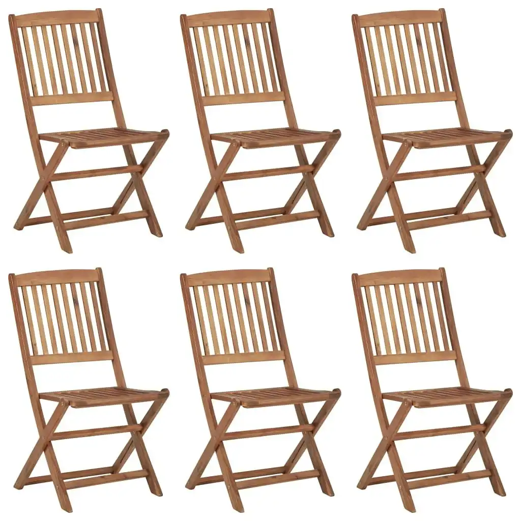 Folding Outdoor Chairs 6 pcs Solid Acacia Wood 3074938