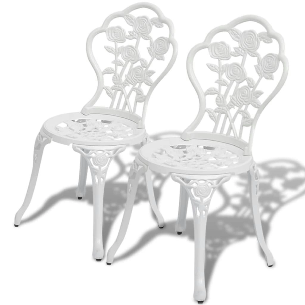 Bistro Chairs 2 pcs Cast Aluminium White 43176