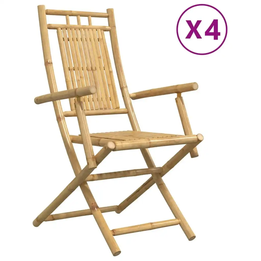 Folding Garden Chairs 4 pcs 53x66x99 cm Bamboo 3278514