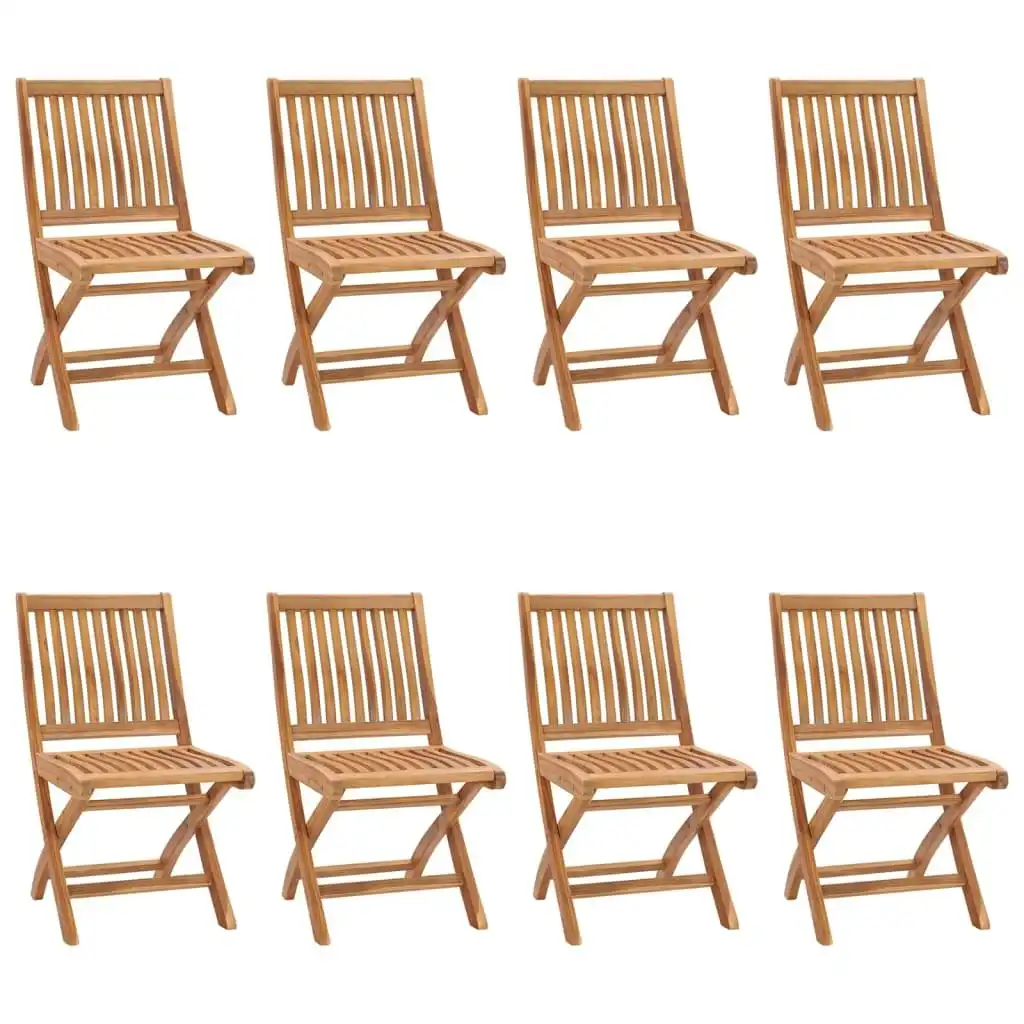 Folding Garden Chairs 8 pcs Solid Teak Wood 3072806