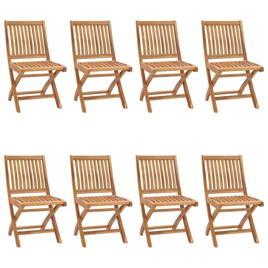 Folding Garden Chairs 8 pcs Solid Teak Wood 3072806