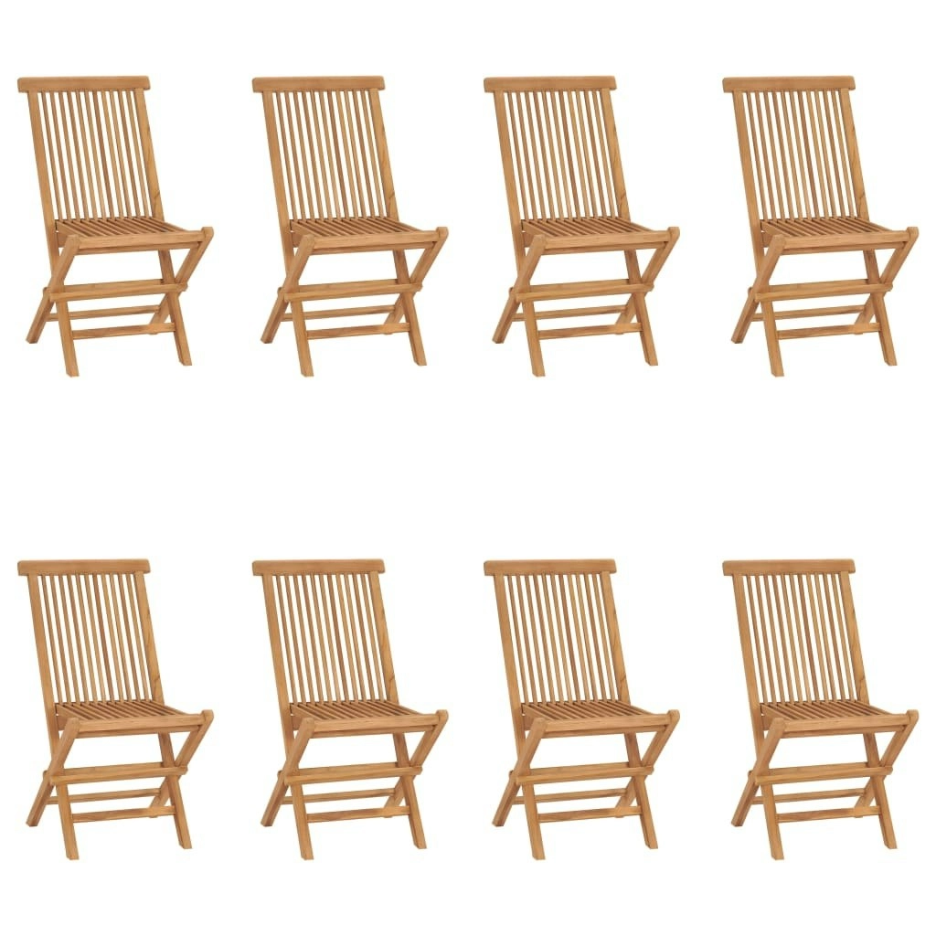 Folding Garden Chairs 8 pcs Solid Wood Teak 3096592