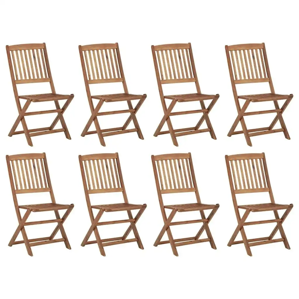 Folding Outdoor Chairs 8 pcs Solid Wood Acacia 3075112