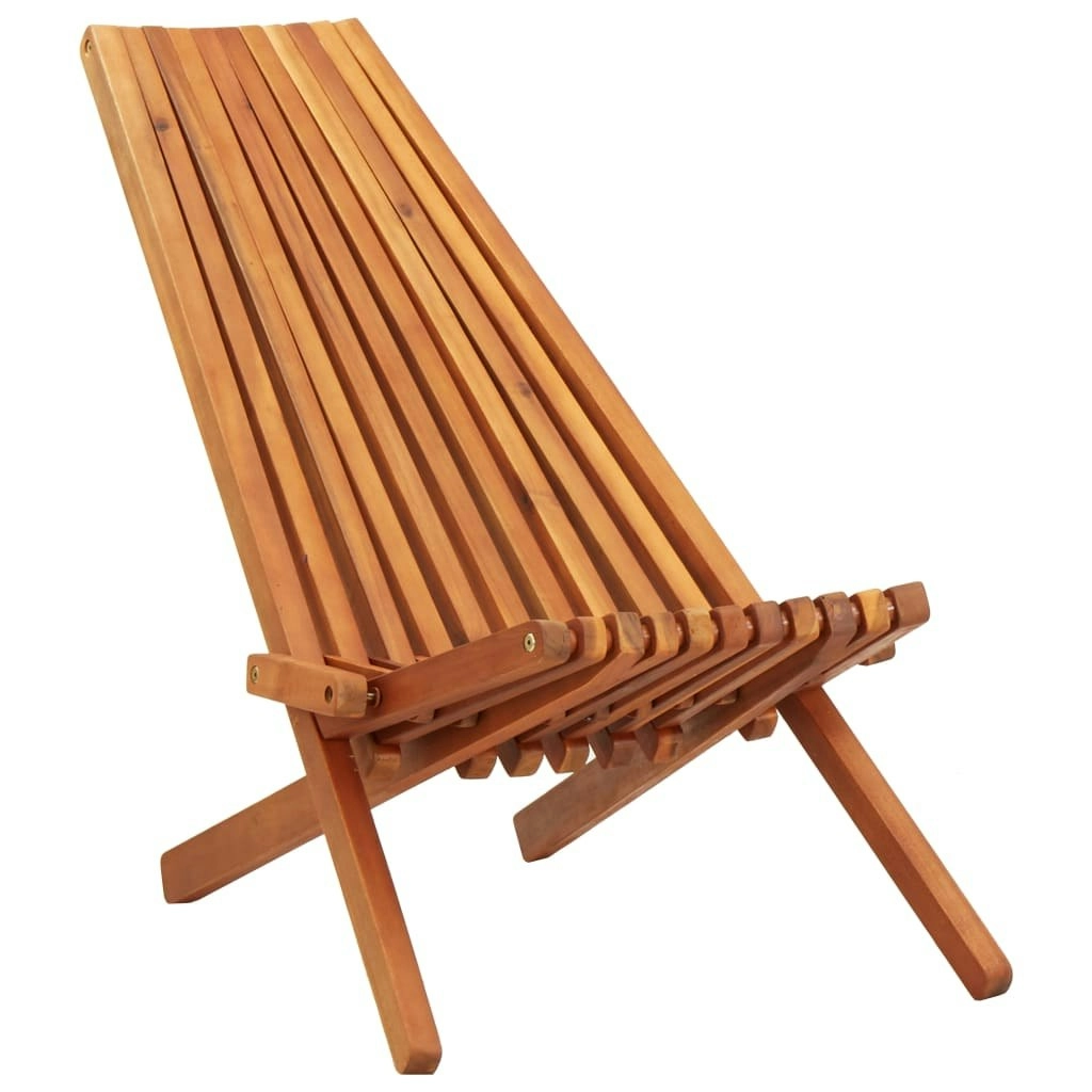 Folding Outdoor Lounge Chair Solid Acacia Wood 45974