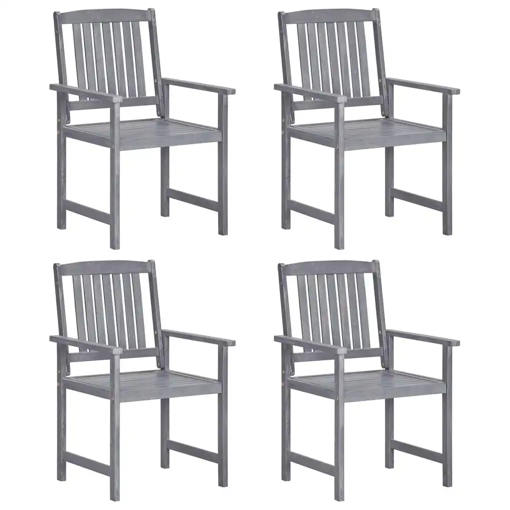 Garden Chairs 4 pcs Solid Acacia Wood Grey 311875