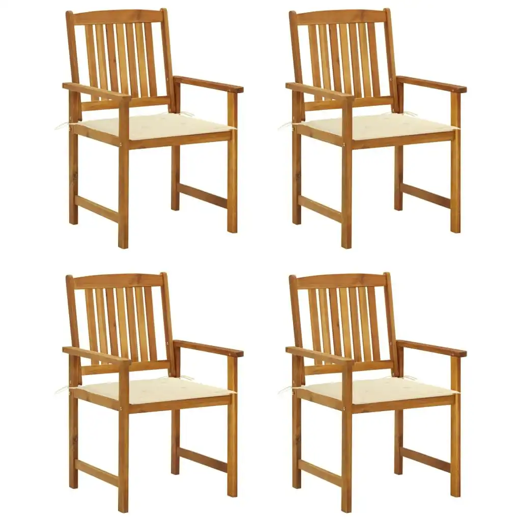 Garden Chairs with Cushions 4 pcs Solid Acacia Wood 3061172