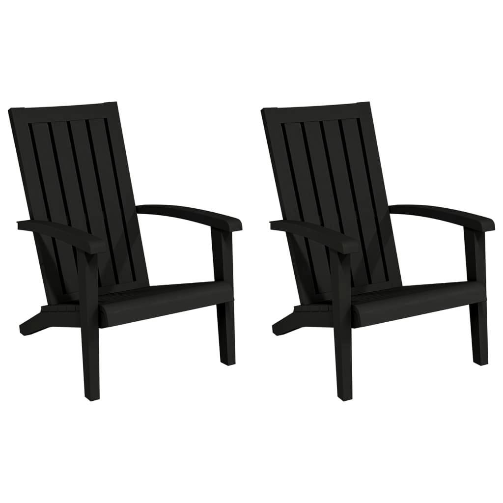 Garden Adirondack Chairs 2 pcs Black Polypropylene 364167