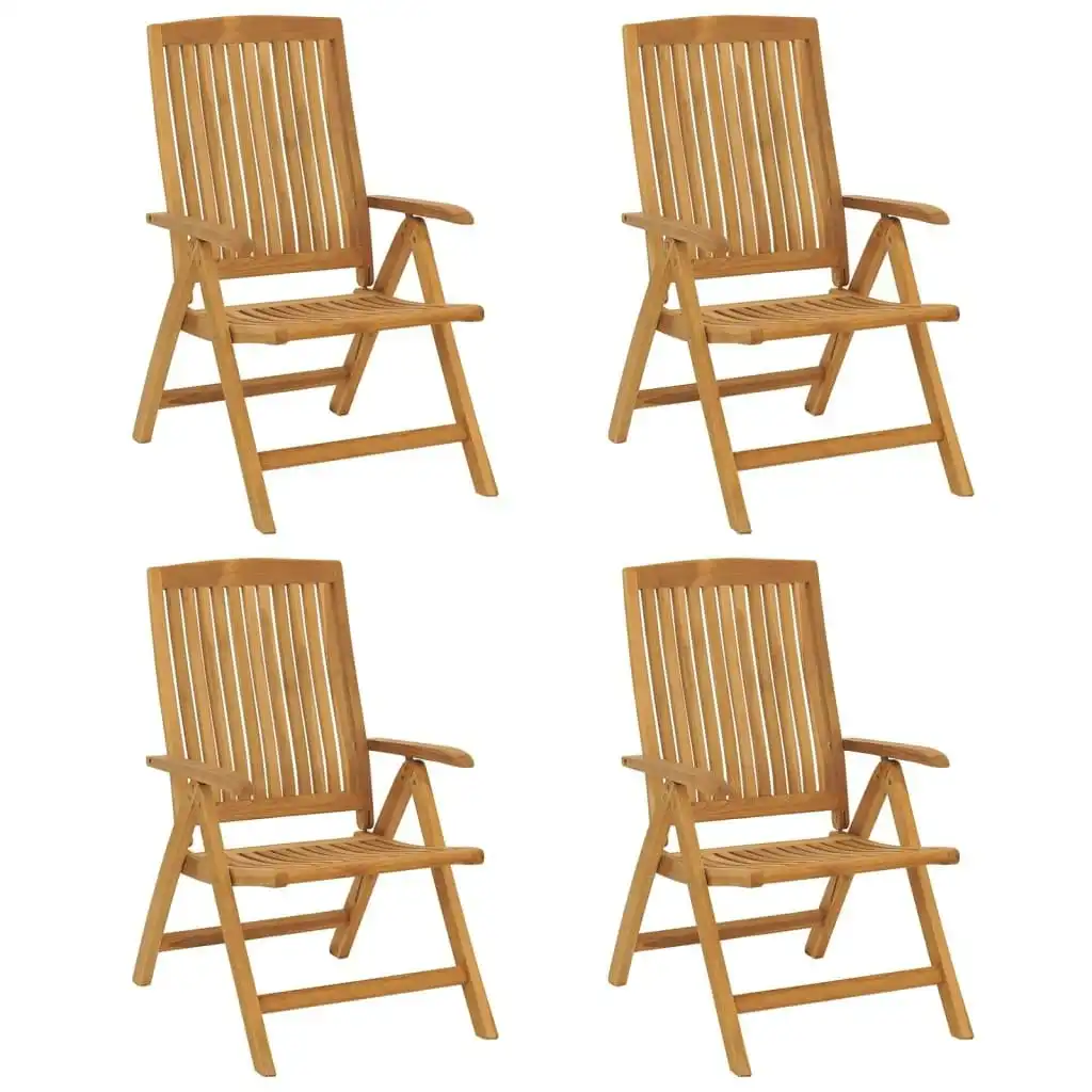 Reclining Garden Chairs 4 pcs Solid Wood Teak 3154923