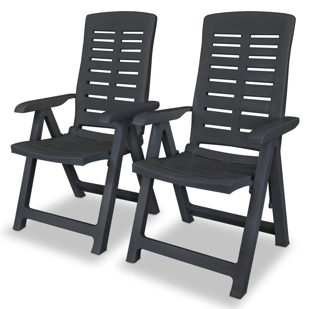 Reclining Garden Chairs 2 pcs Plastic Anthracite 43897