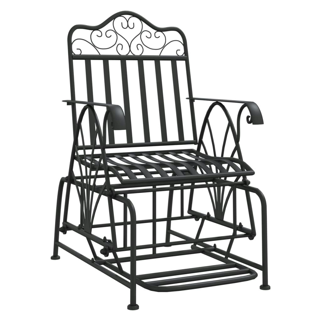 Glider Bench 61 cm Black Steel 318834