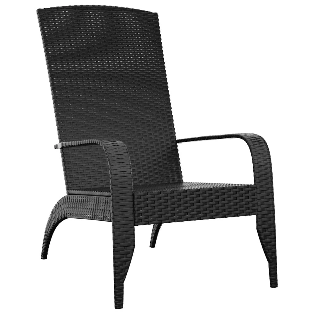 Garden Adirondack Chair Black Poly Rattan 319694