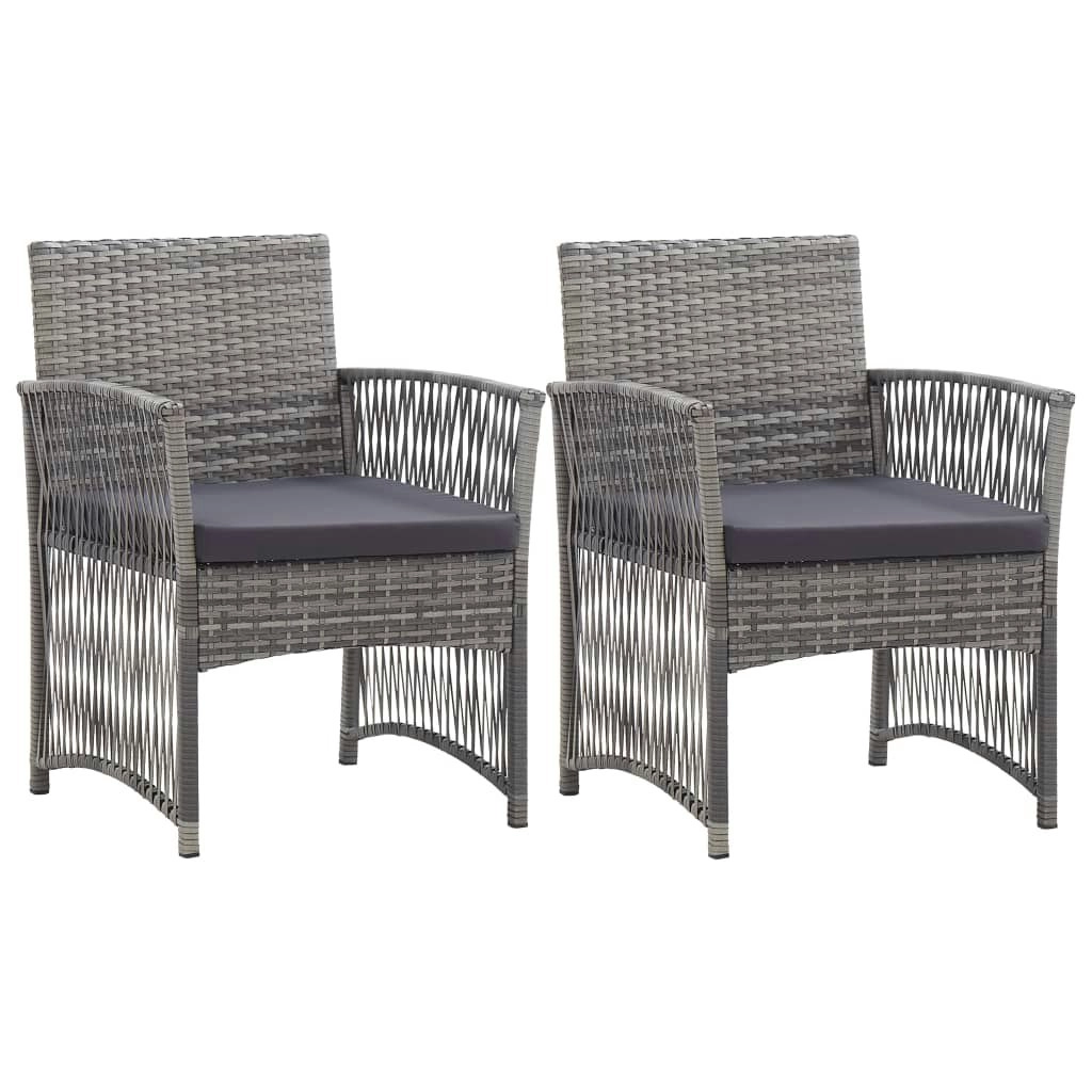 Garden Armchairs with Cushions 2 pcs Anthracite Poly Rattan 46441