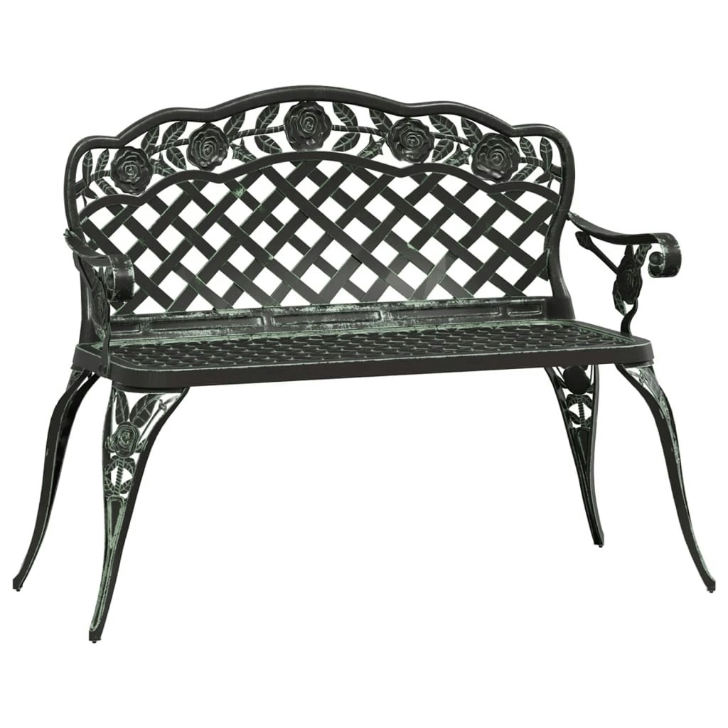 Garden Bench 108 cm Cast Aluminium Green 317741