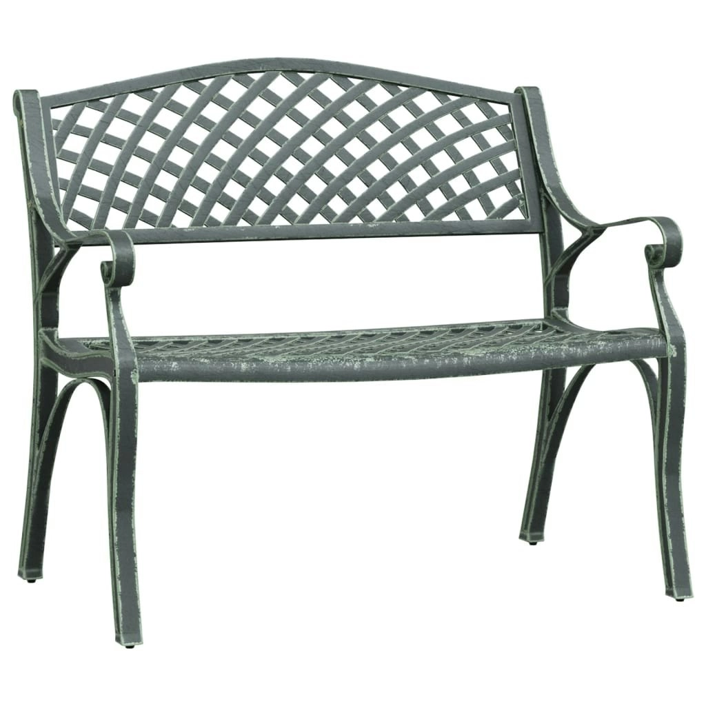 Garden Bench 102 cm Cast Aluminium Green 317745