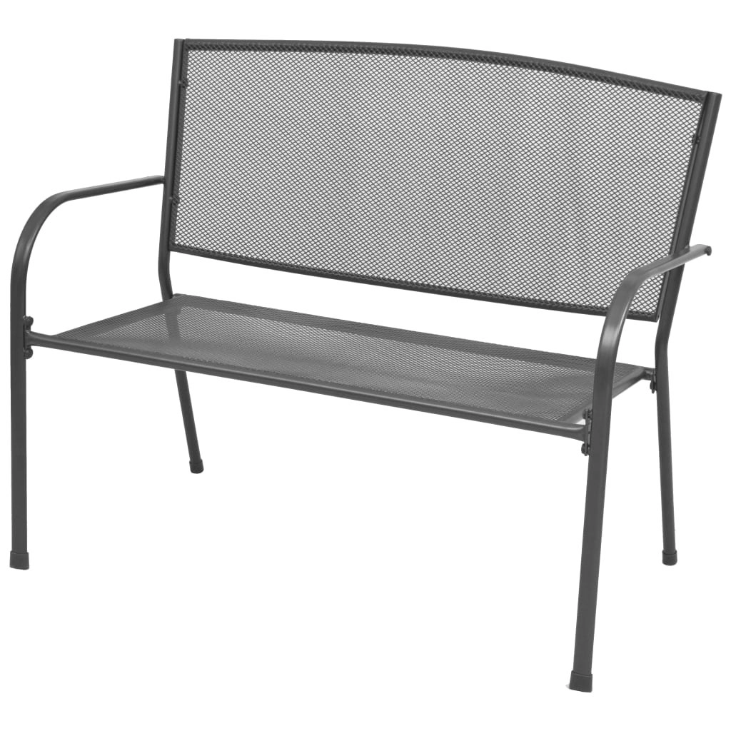 Garden Bench 108 cm Steel and Mesh Anthracite 42732