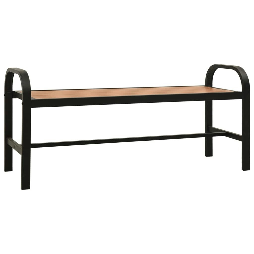 Garden Bench 124.5 cm Steel and WPC Brown and Black 317138