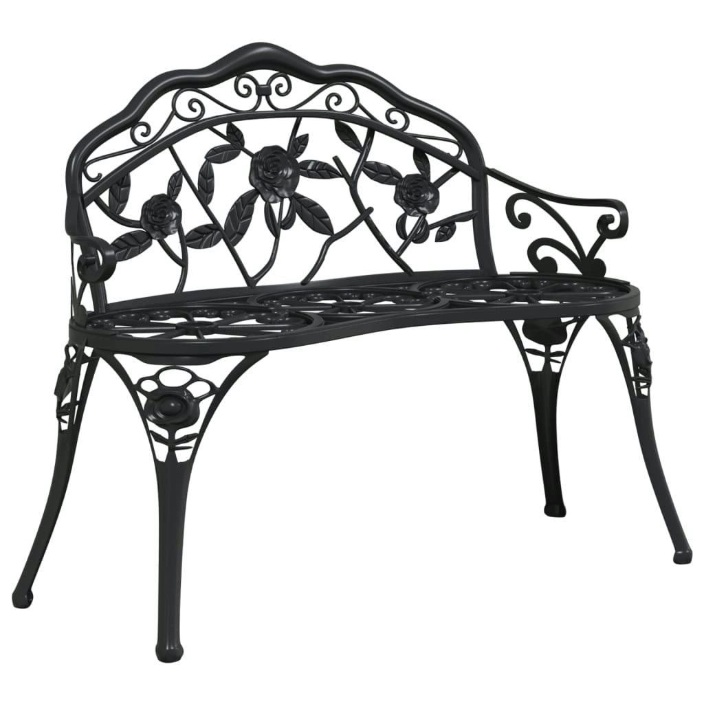 Garden Bench 99 cm Cast Aluminium Black 317740