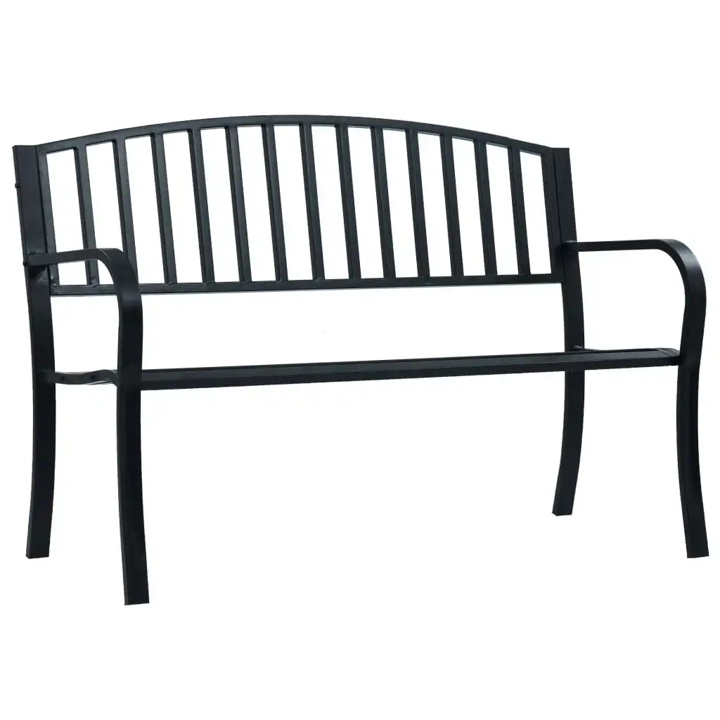 Garden Bench Black 120 cm Steel 319580