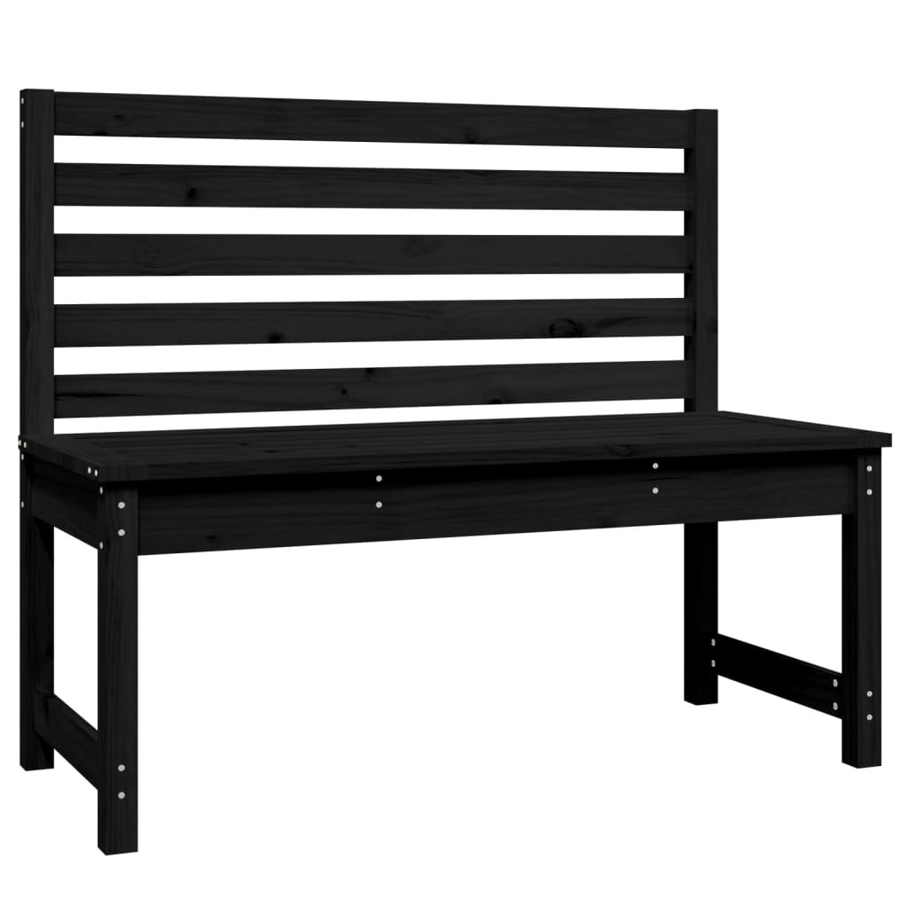 Garden Bench Black 109 cm Solid Wood Pine 824036