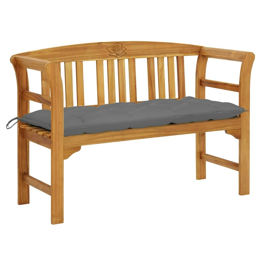 Garden Bench with Cushion 120 cm Solid Acacia Wood 3064309