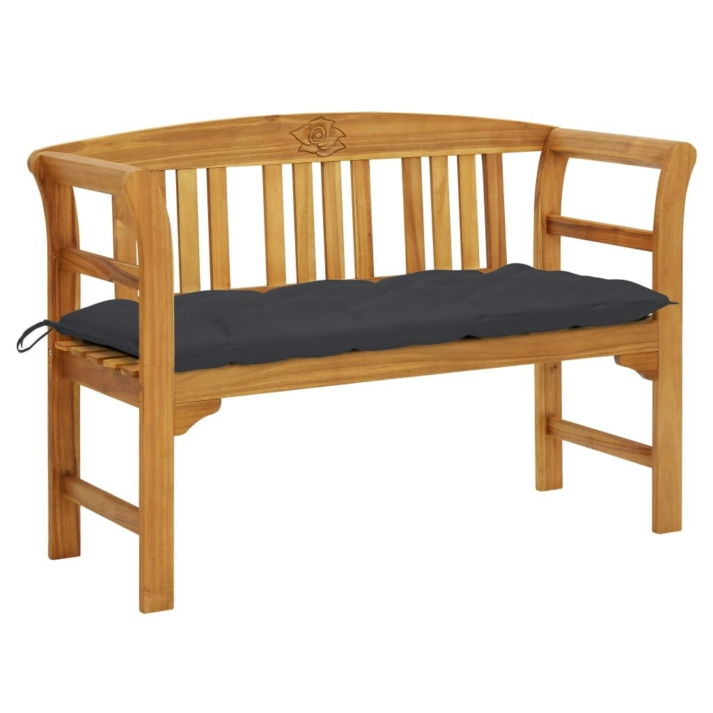 Garden Bench with Cushion 120 cm Solid Acacia Wood 3064308