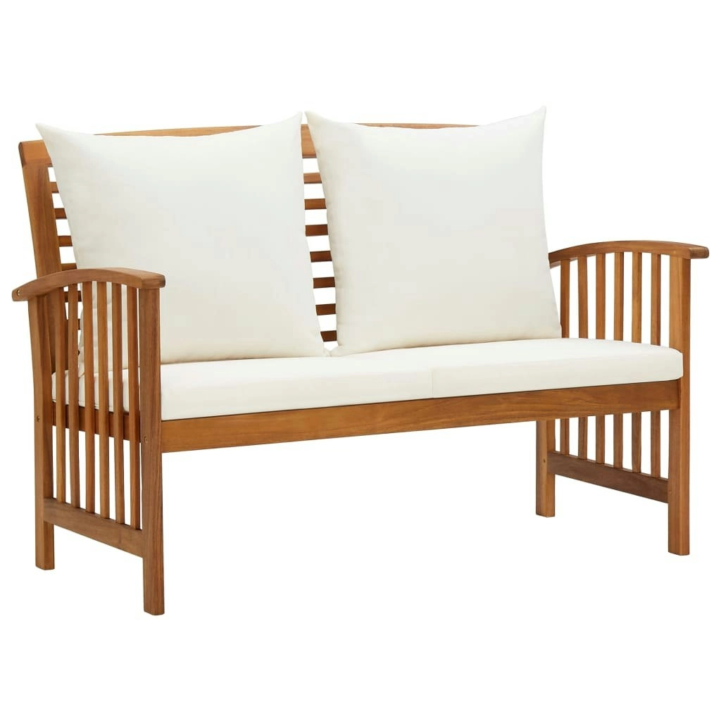 Garden Bench with Cushions 119 cm Solid Acacia Wood 310260