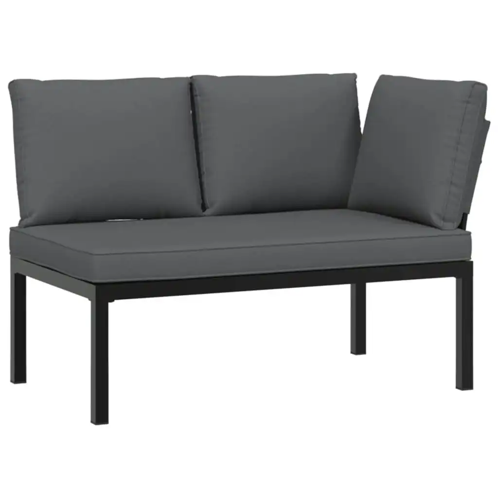 Garden Bench with Cushions Black Aluminium 4008569