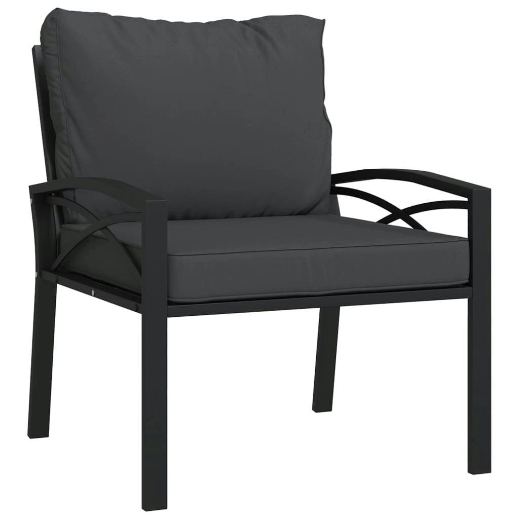 Garden Chair with Grey Cushions 68x76x79 cm Steel 362714