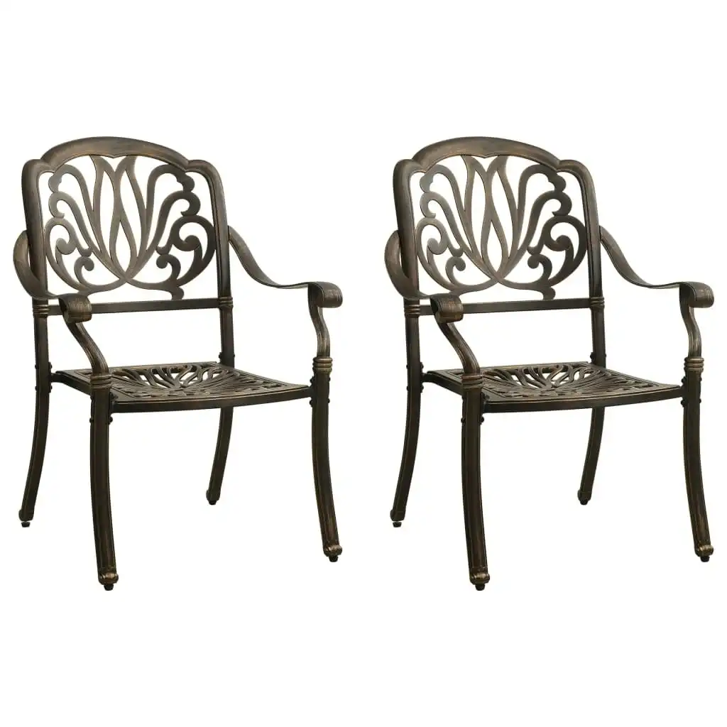 Garden Chairs 2 pcs Cast Aluminium Bronze 315567