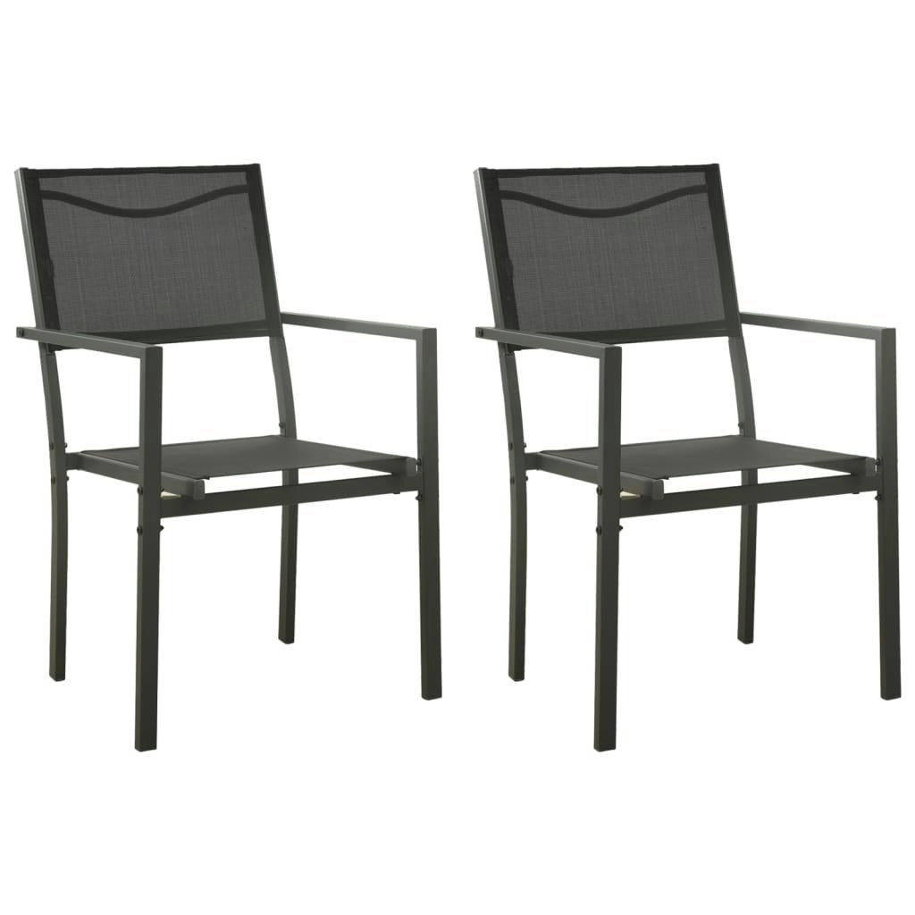 Garden Chairs 2 pcs Textilene and Steel Black and Anthracite 313077