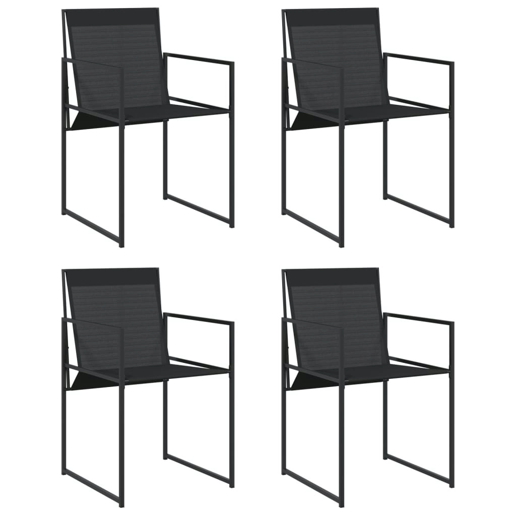 Garden Chairs 4 pcs Black Steel and Textilene 4008593