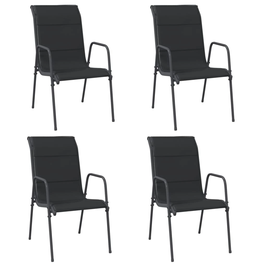 Garden Chairs 4 pcs Steel and Textilene Black 316821