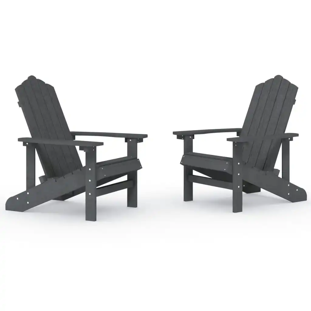 Garden Adirondack Chairs 2 pcs HDPE Anthracite 3095693