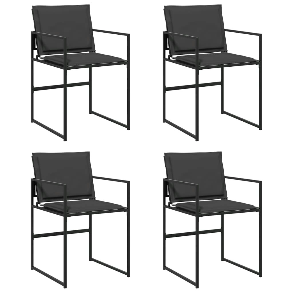 Garden Chairs with Cushions 4 pcs Black Steel and Textilene 4008584