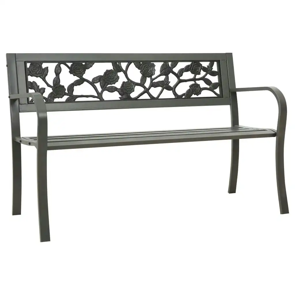 Garden Bench 125 cm Steel Grey 312038