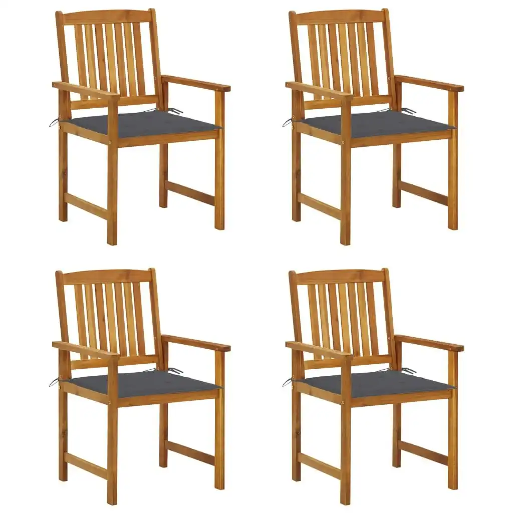 Garden Chairs with Cushions 4 pcs Solid Acacia Wood 3061168