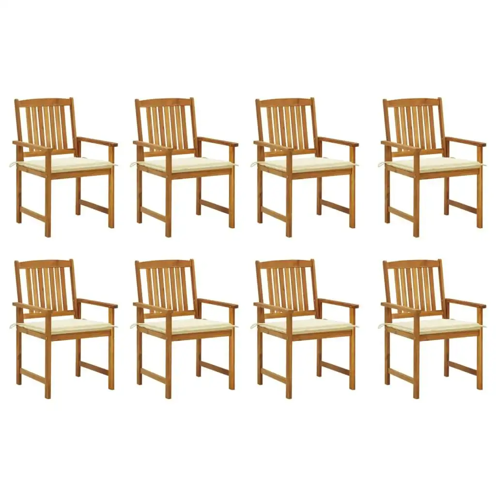 Garden Chairs with Cushions 8 pcs Solid Acacia Wood 3078168