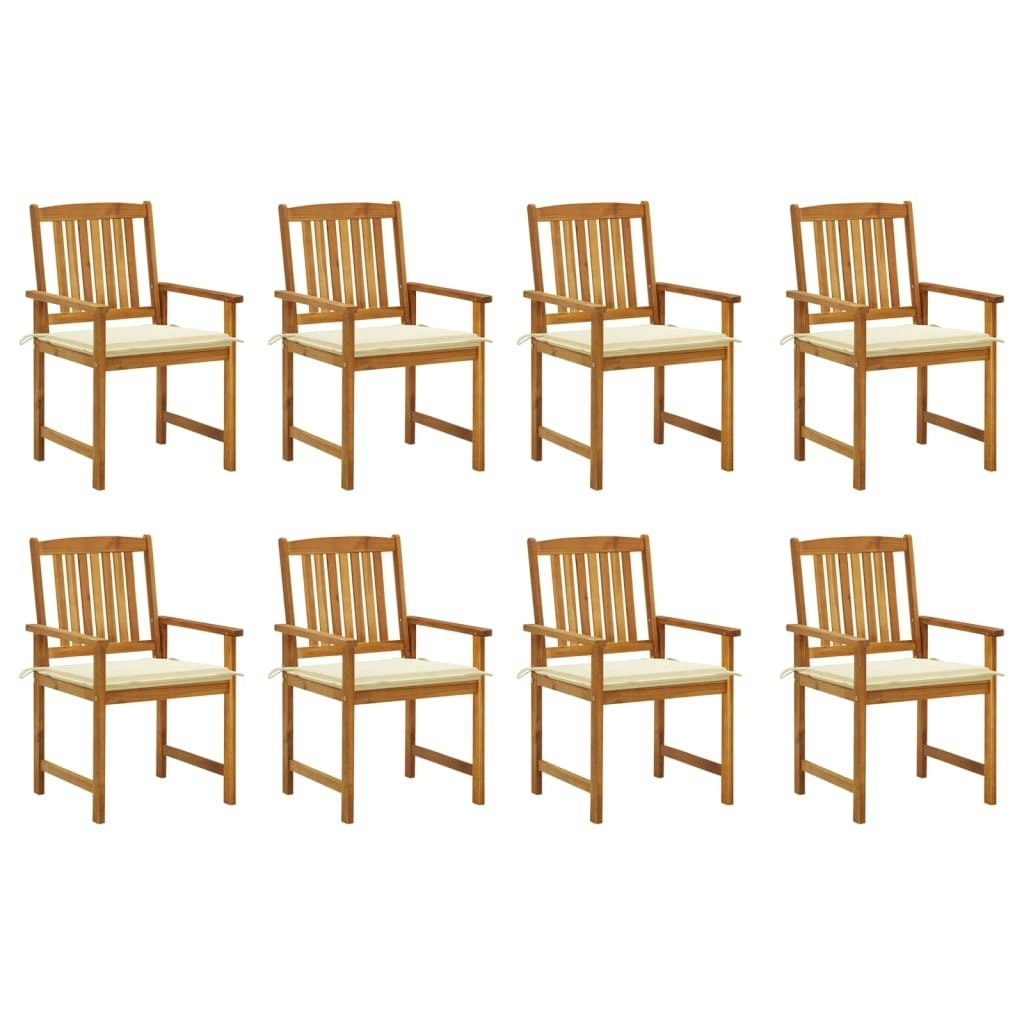 Garden Chairs with Cushions 8 pcs Solid Acacia Wood 3078168