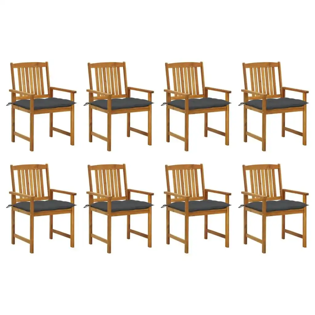 Garden Chairs with Cushions 8 pcs Solid Acacia Wood 3078193