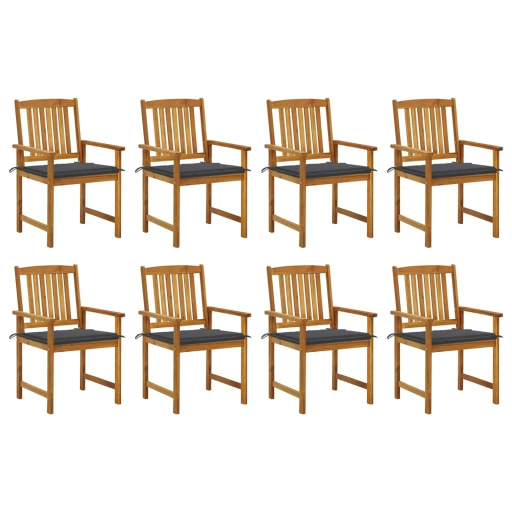 Garden Chairs with Cushions 8 pcs Solid Acacia Wood 3078166