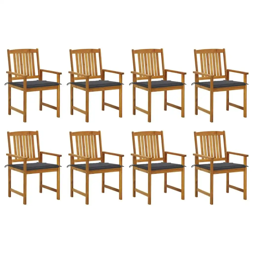 Garden Chairs with Cushions 8 pcs Solid Acacia Wood 3078166